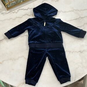 Little Me sparkly velour set